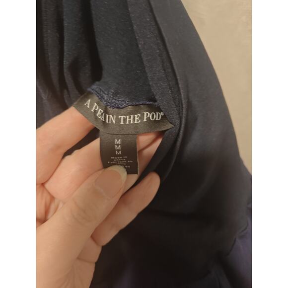 A Pea in the Pod Maternity Full Panel Navy Twill Khakis  Pockets Size Medium - Picture 6 of 7